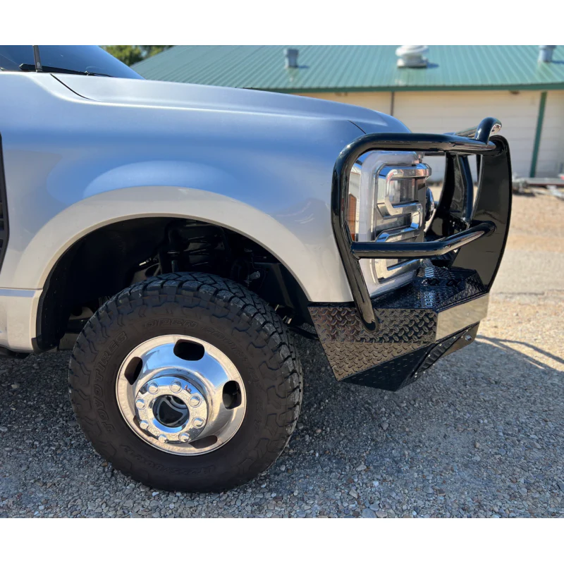 Bodyguard T2 Front Extreme - Sensor Cutouts Factory Fog Cutouts Winch Mount Skid Plate W/ Mesh Grille No Camera Harness Texture Black Powder Coat Model EEF23BYWTMN - Image 6
