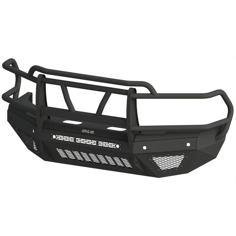 Bodyguard T2 Front Extreme - Sensor Cutouts Factory Fog Cutouts Winch Mount Skid Plate W/ Mesh Grille No Camera Harness Bare Metal Model EER10BYWBMN