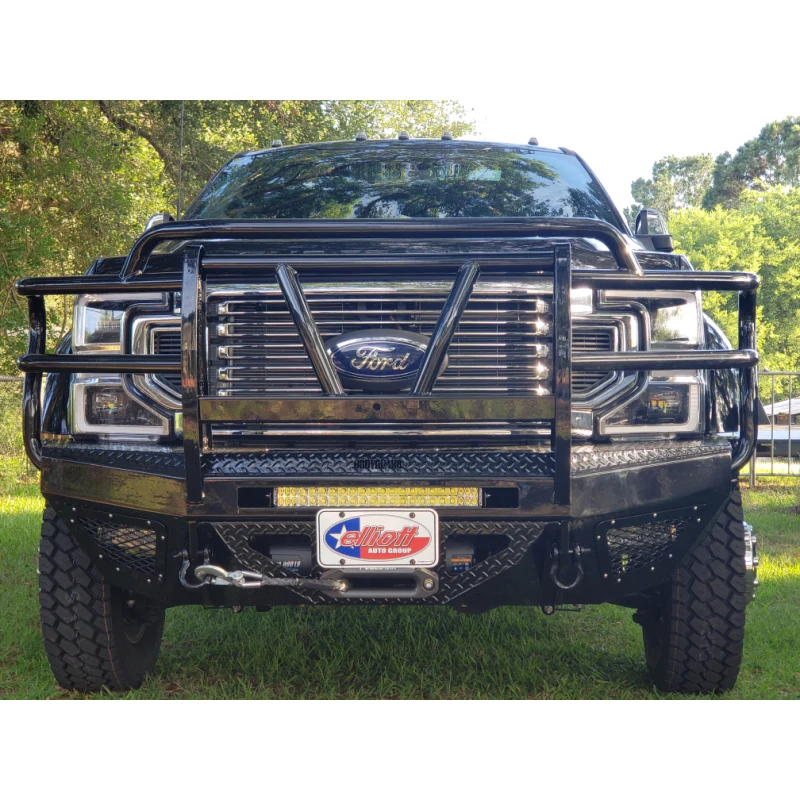 Bodyguard T2 Front Extreme - W/O Sensor Cutouts Factory Fog Cutouts Winch Mount Skid Plate W/ Mesh Grille No Camera Harness Texture Black Powder Coat **Fits 450/550 Fender Trim** Model EEF17DNWTMN - Image 2