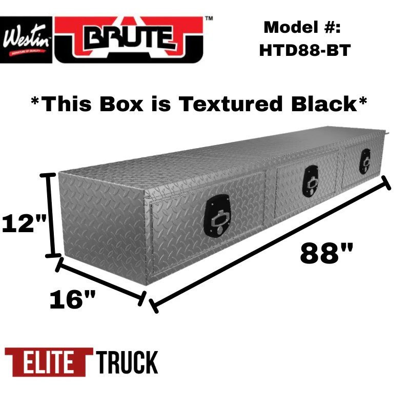 Brute 88" Stake Bed Top Sider W/ 3 Drawers; Black Text Model HTD88-BT - Image 2