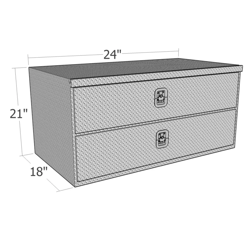 Brute 18" X 21" X 24"L HD Under Body -  Diamond, W/ Top Drawer & Button Door Model HD2124 - Image 2