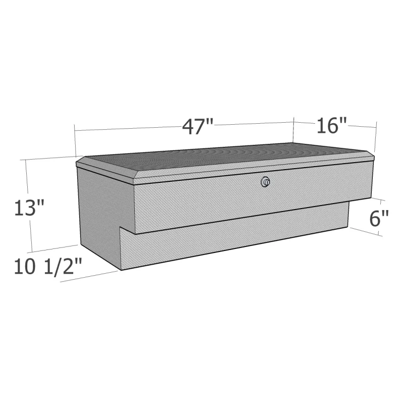 Brute 47" Side Mount Tool Box Bright Aluminum Model RB184 - Image 3