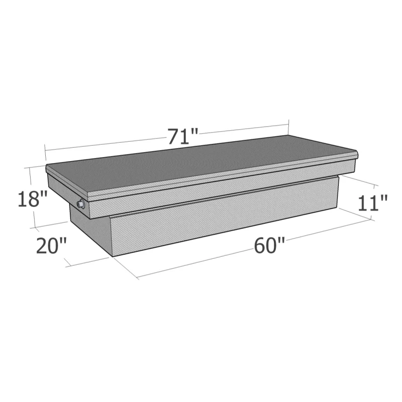 Brute Crossover Tool Box Single Lid Bright Aluminum Full Size Standard Model RB127FL - Image 3