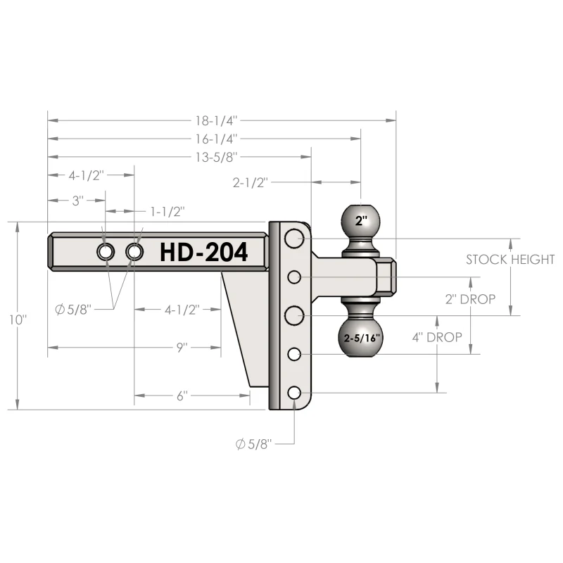 BulletProof Hitches 2.0" Heavy Duty 4" Drop/Rise Hitch Model HD204 - Image 9