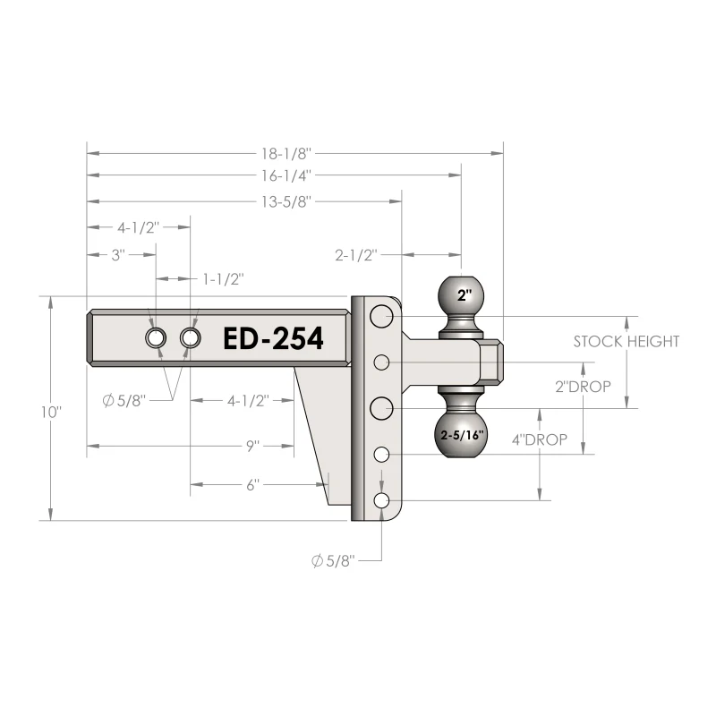 BulletProof Hitches 2.5" Extreme Duty 4" Drop/Rise Hitch Model ED254 - Image 9