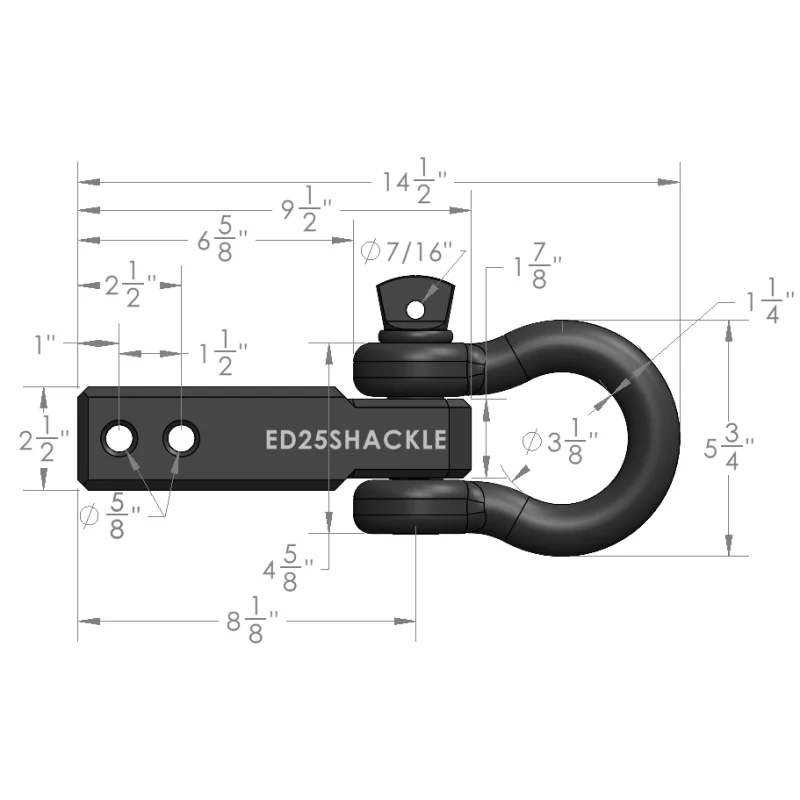 BulletProof Hitches 2.5" Extreme Duty Receiver Shackle Model ED25SHACKLE - Image 6