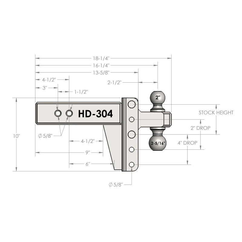 BulletProof Hitches 3.0" Heavy Duty 4" Drop/Rise Hitch Model HD304 - Image 8