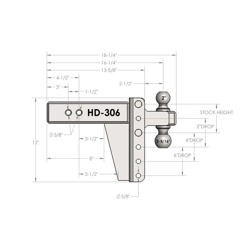 BulletProof Hitches 3.0" Heavy Duty 6" Drop/Rise Hitch Model HD306 - Image 8