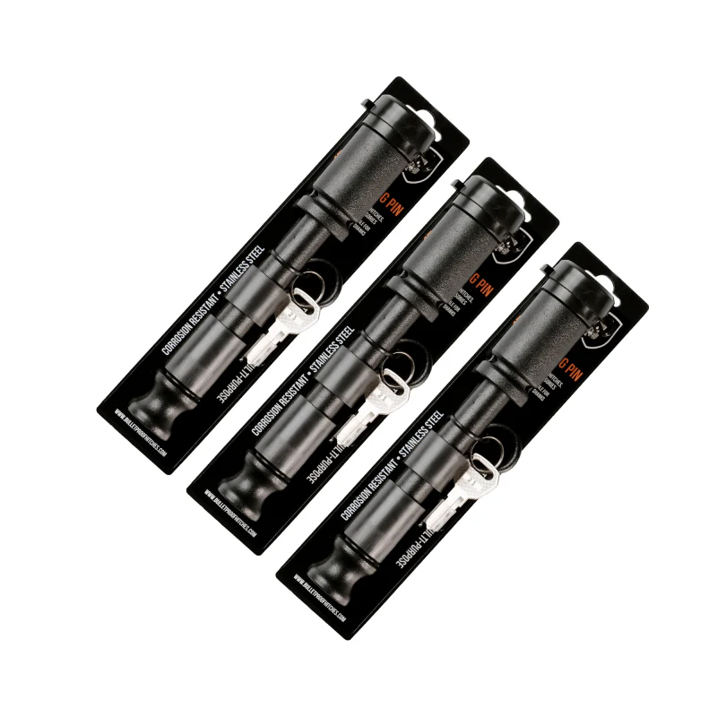 BulletProof Hitches Black Ops 5/8" Locking Pin, 3-Pack Keyed Alike Model BLACKBPLP3