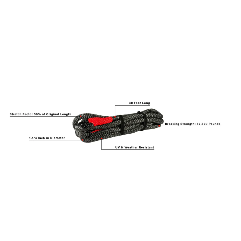 BulletProof Hitches Extreme Duty 1-1/4" x 30' Kinetic Recovery Rope Model EDKINETICROPE - Image 6