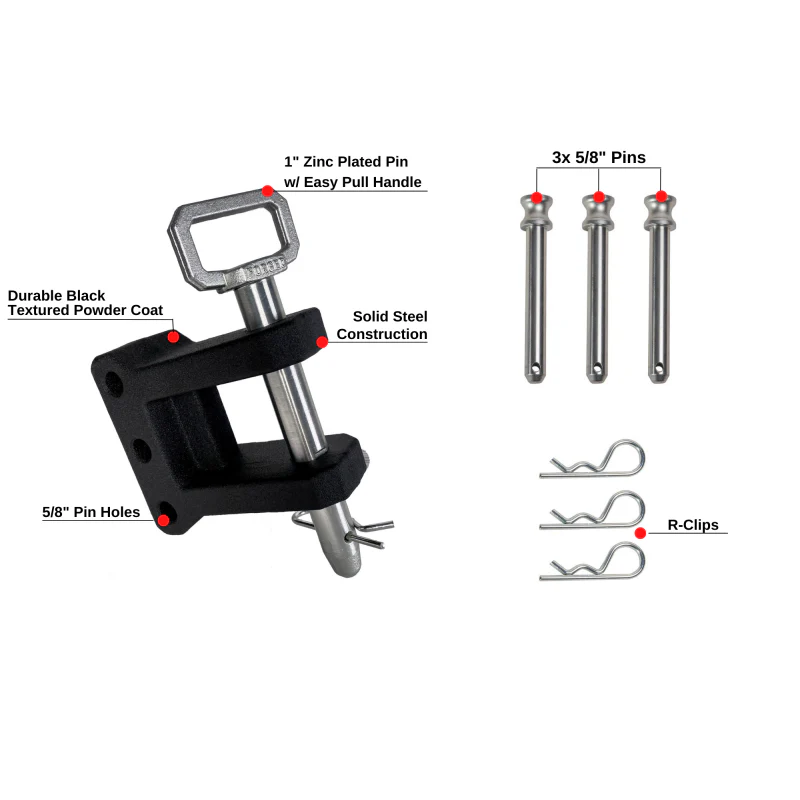 BulletProof Hitches Heavy Duty 2-Tang Clevis with 1" Pin Model CLEVIS - Image 4