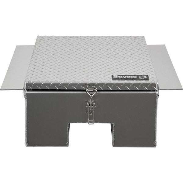 Buyers Products 12x24x22 Inch Diamond Tread Aluminum In-Frame Truck Tool Box with Notched Bottom Model 1705381 - Image 3