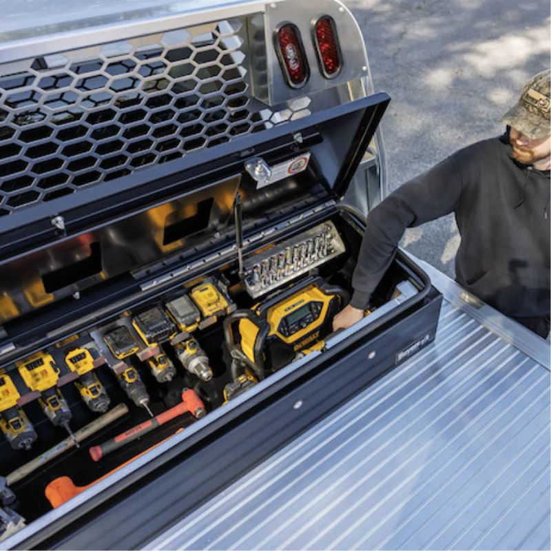 Buyers Products 14x20x72 Heavy-Duty Flatbed Contractor Truck Tool Box Series with Flip-Up Door Gloss Black Steel Model 1703945 - Image 11