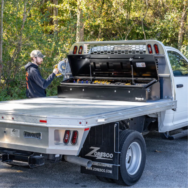 Buyers Products 14x20x72 Heavy-Duty Flatbed Contractor Truck Tool Box Series with Flip-Up Door Gloss Black Steel Model 1703945 - Image 14