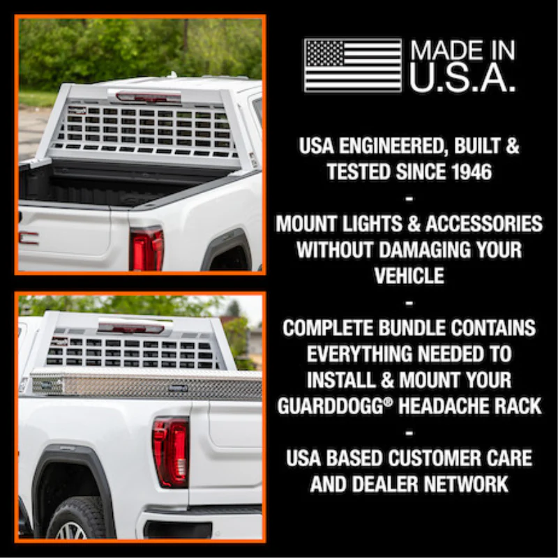 Buyers Products 23.50-inch Tall Gloss White Heavy-Duty Steel GuardDogg Pickup Truck Headache Rack Bundle with Mounting Brackets Model 851505 - Image 18