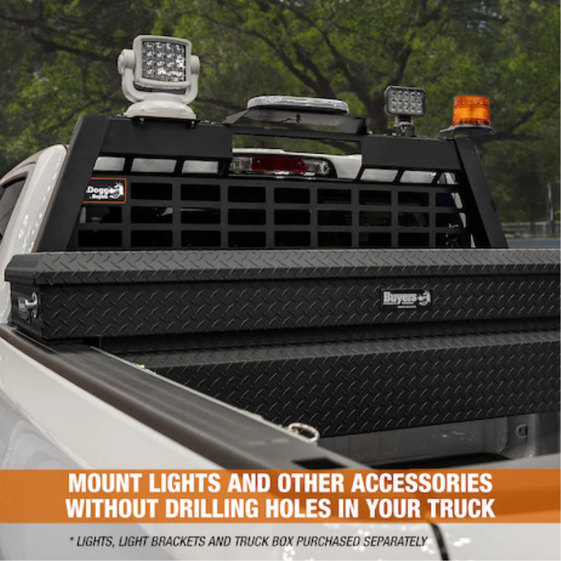 Buyers Products 23.50" Inch Tall Matte Black Heavy-Duty Steel GuardDogg Pickup Truck Headache Rack Bundle with Mounting Brackets Model 851560 - Image 13