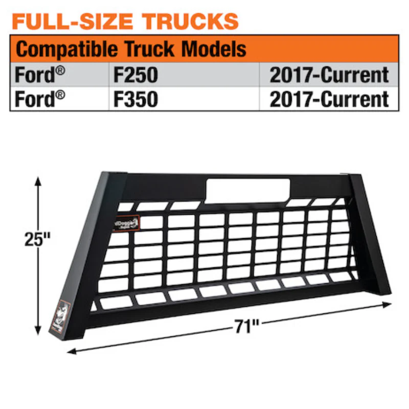 Buyers Products 25" Inch Tall Matte Black Heavy-Duty Steel GuardDogg Pickup Truck Headache Rack Bundle with Mounting Brackets Model 851660 - Image 3