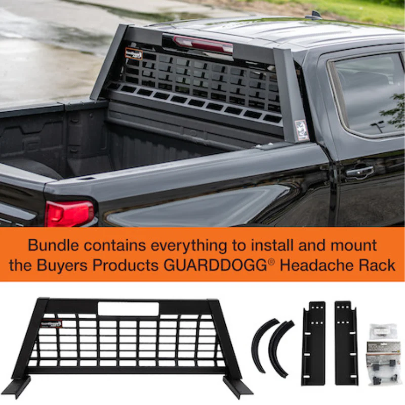 Buyers Products 23.50" Inch Tall Matte Black Heavy-Duty Steel GuardDogg Pickup Truck Headache Rack Bundle with Mounting Brackets Model 851560 - Image 7