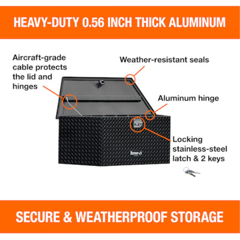 Buyers Products 35 Inch Wide Gloss Black Diamond Tread Aluminum Trailer Tongue Truck Box Model 1721383 - Image 12