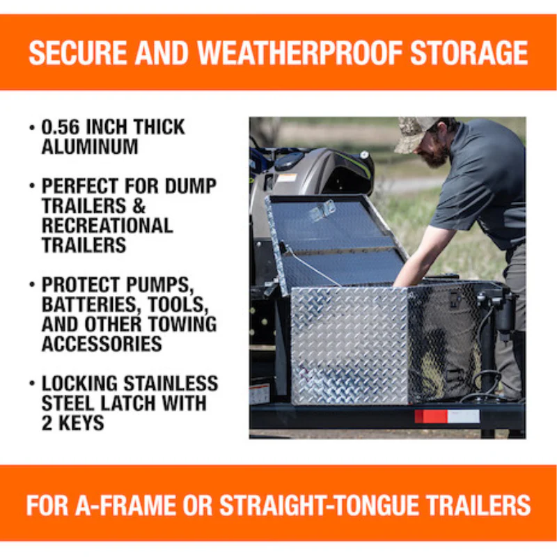 Buyers Products 35 Inch Wide Gloss Black Diamond Tread Aluminum Trailer Tongue Truck Box Model 1721383 - Image 13
