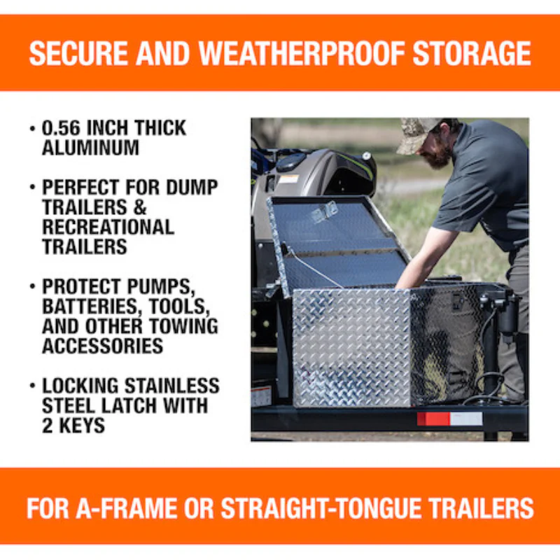 Buyers Products 49 Inch Wide Gloss Black Diamond Tread Aluminum Trailer Tongue Truck Box Model 1721388 - Image 10