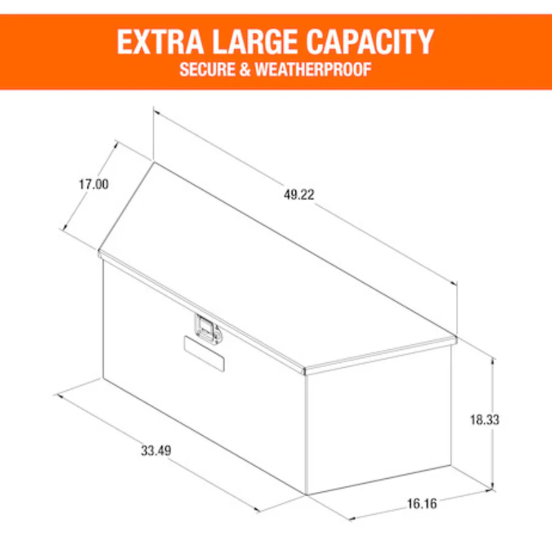 Buyers Products 49 Inch Wide Gloss Black Diamond Tread Aluminum Trailer Tongue Truck Box Model 1721388 - Image 9