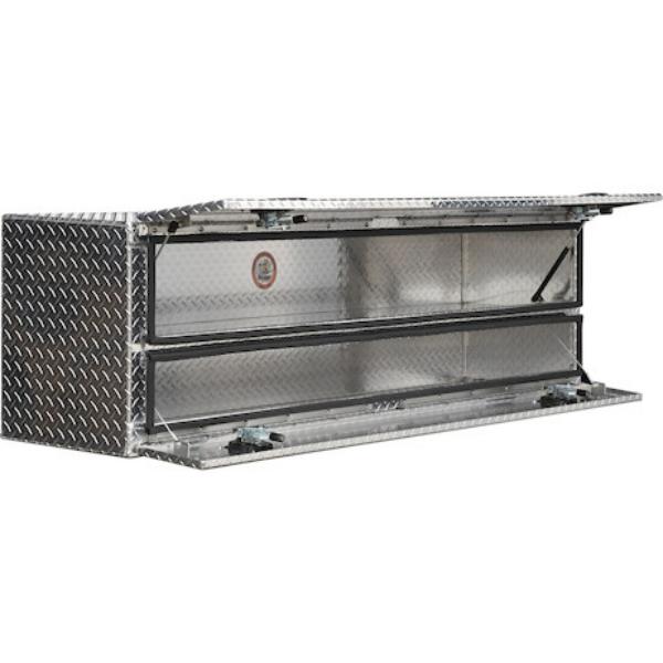 Buyers Products Flatbed Contractor Top Mount Truck Box With Drop Down Doors 96" Aluminum Model 1701593 - Image 3