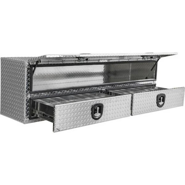 Buyers Products Flatbed Contractor Top Mount Truck Box With Drawers 88" Aluminum Model 1701683 - Image 15