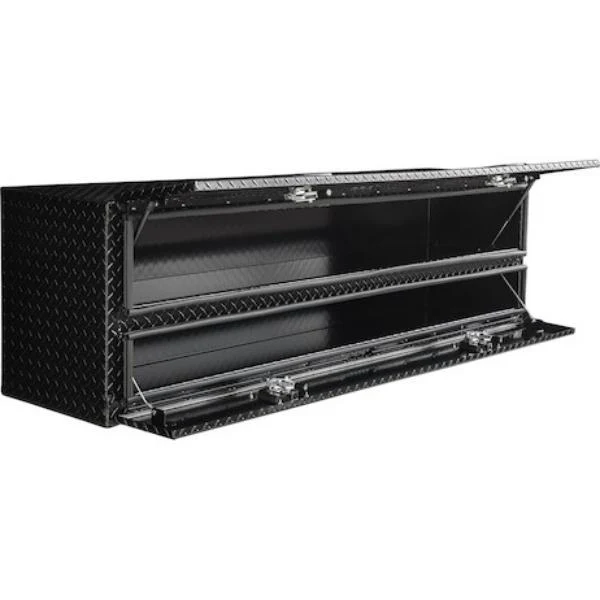 Buyers Products Flatbed Contractor Top Mount Truck Box With Drop Down Doors 96" Gloss Black Aluminum Model 1721593 - Image 5