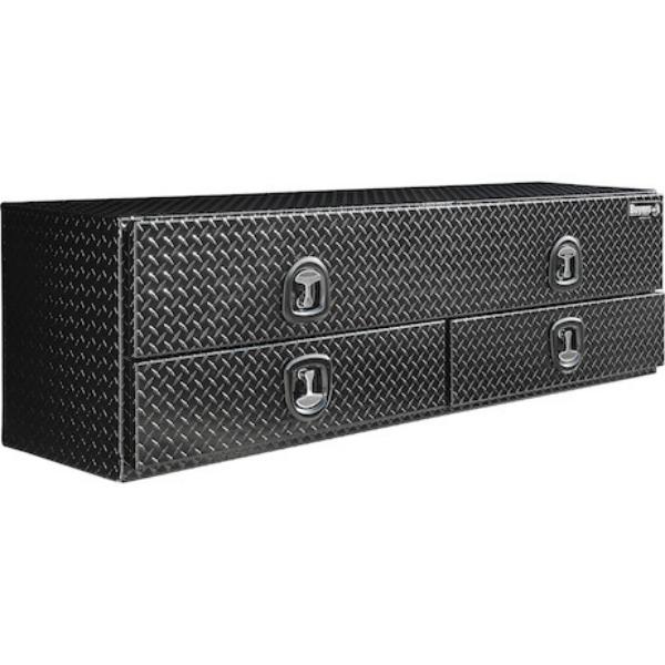 Buyers Products Flatbed Contractor Top Mount Truck Box With Drawers 88" Gloss Black Aluminum Model 1721683 - Image 4