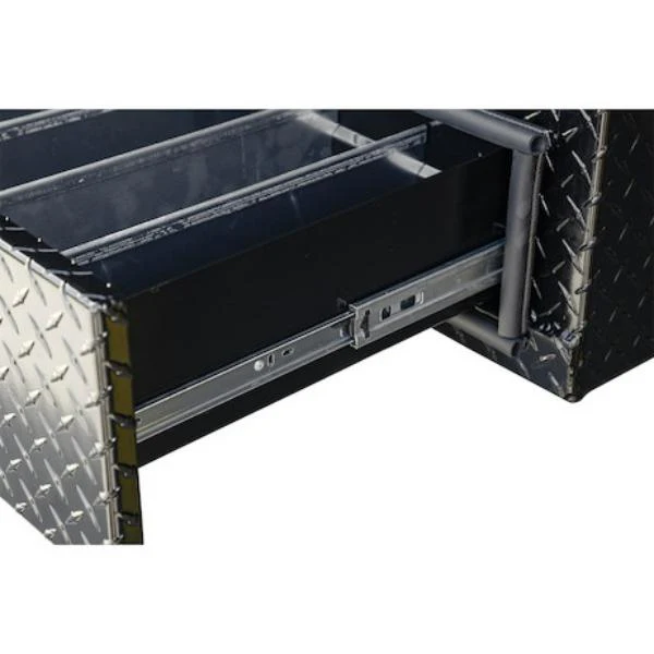 Buyers Products Flatbed Contractor Top Mount Truck Box With Drawers 88" Gloss Black Aluminum Model 1721683 - Image 6
