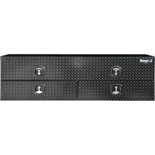 Buyers Products Flatbed Contractor Top Mount Truck Box With Drawers 88" Gloss Black Aluminum Model 1721683 - Image 8