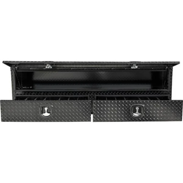 Buyers Products Flatbed Contractor Top Mount Truck Box With Drawers 88" Gloss Black Aluminum Model 1721683 - Image 9