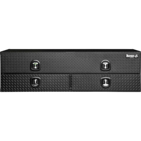 Buyers Products Flatbed Contractor Top Mount Truck Box With Drawers 72" Matte Black Aluminum Model 1722678 - Image 10