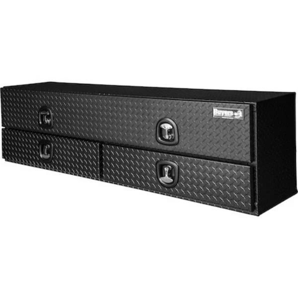 Buyers Products Flatbed Contractor Top Mount Truck Box With Drawers 72" Matte Black Aluminum Model 1722678 - Image 5