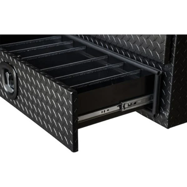 Buyers Products Flatbed Contractor Top Mount Truck Box With Drawers 72" Matte Black Aluminum Model 1722678 - Image 7