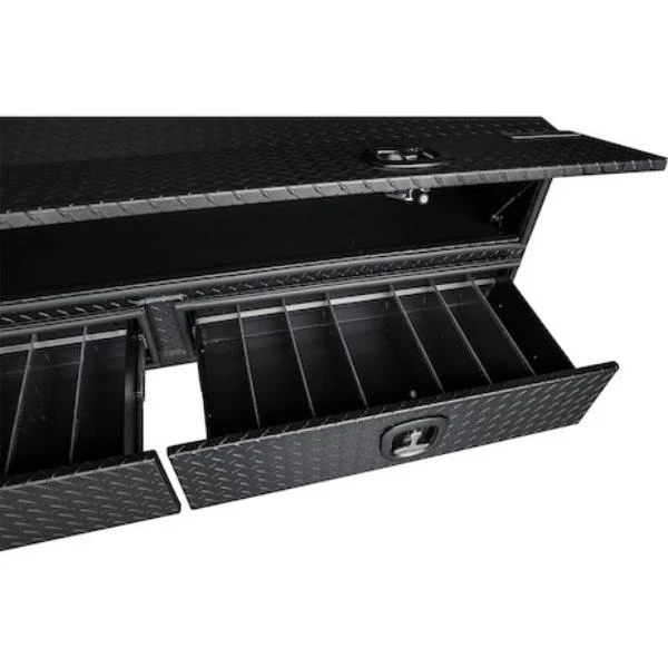 Buyers Products Flatbed Contractor Top Mount Truck Box With Drawers 72" Matte Black Aluminum Model 1722678 - Image 8