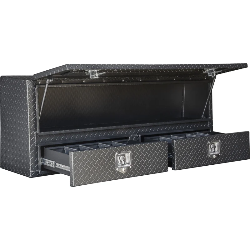 Buyers Products Pickup Contractor Top Mount Truck Box With Drawers 60" Matte Black Aluminum 1735631 - Image 3