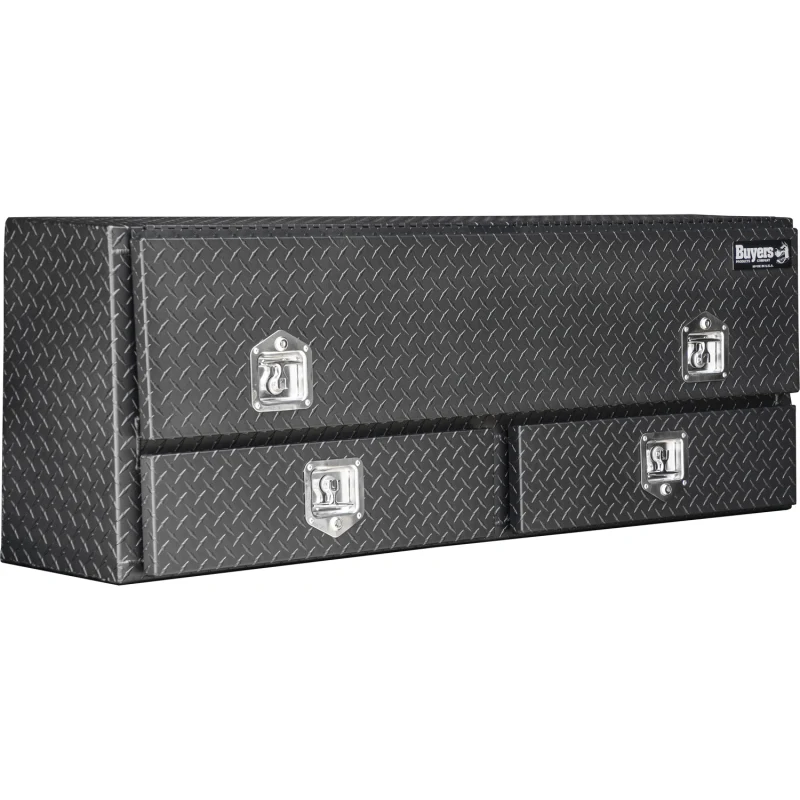 Buyers Products Pickup Contractor Top Mount Truck Box With Drawers 72" Matte Black Aluminum 1735641
