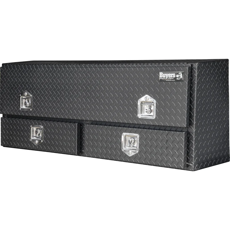 Buyers Products Pickup Contractor Top Mount Truck Box With Drawers 72" Matte Black Aluminum 1735641 - Image 2