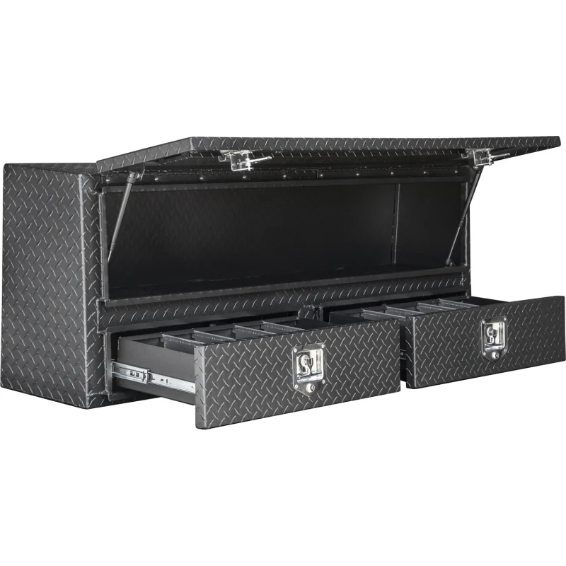 Buyers Products Pickup Contractor Top Mount Truck Box With Drawers 72" Matte Black Aluminum 1735641 - Image 5