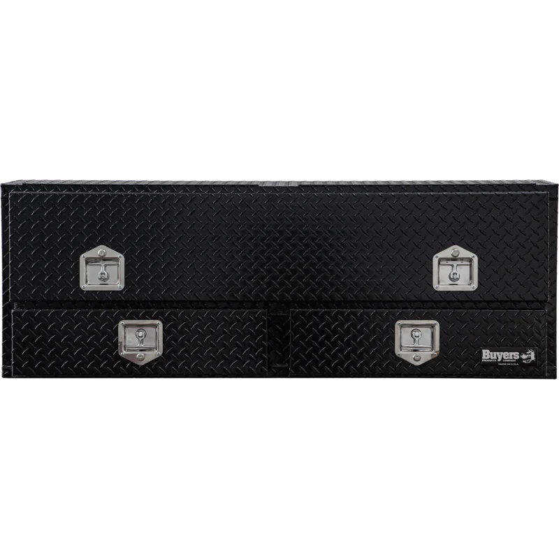 Buyers Products Pickup Contractor Top Mount Truck Box With Drawers 96" Gloss Black Aluminum 1725661 - Image 7