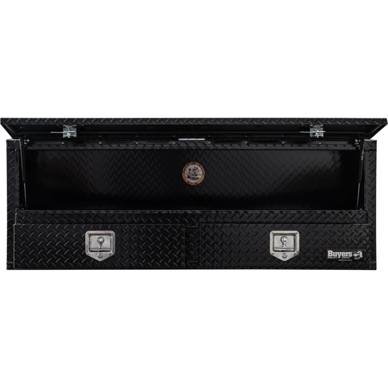 Buyers Products Pickup Contractor Top Mount Truck Box With Drawers 96" Gloss Black Aluminum 1725661 - Image 8