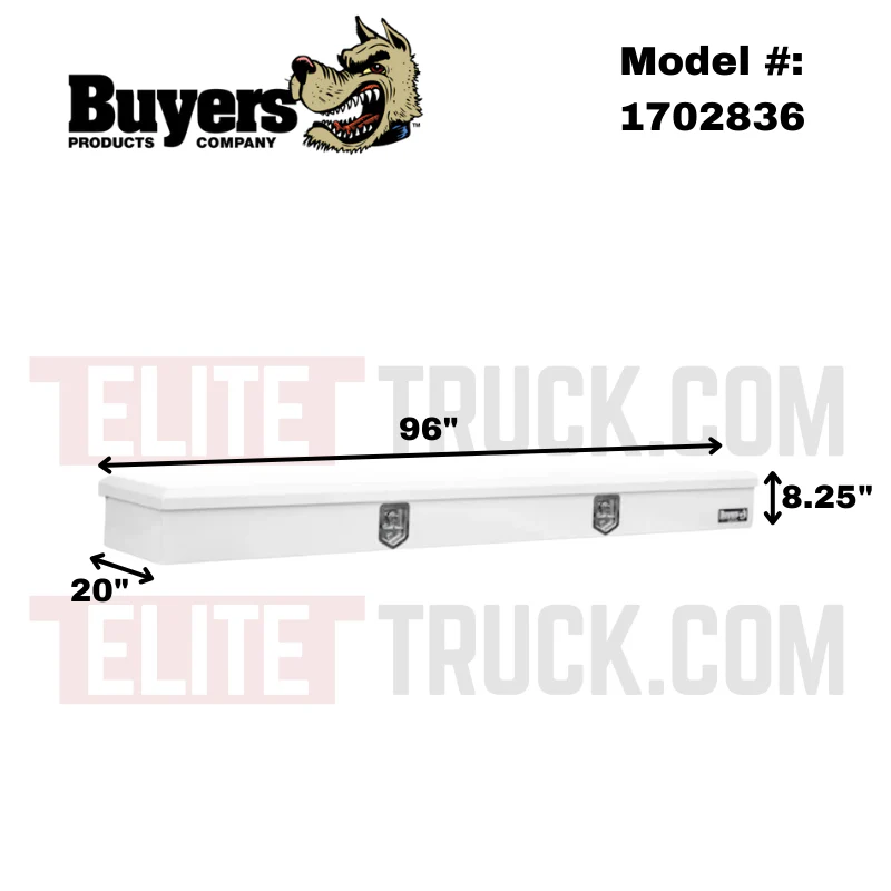 Buyers Products Top Mount Service Body Box 96x20 White 14 Gauge Steel Model 1702836 - Image 2