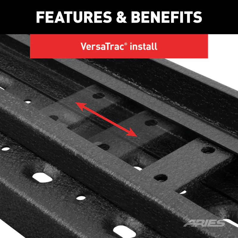 ARIES RidgeStep 6-1/2" x 96", 36" Black Steel Running Boards (No Brackets) Model C3696 - Image 5