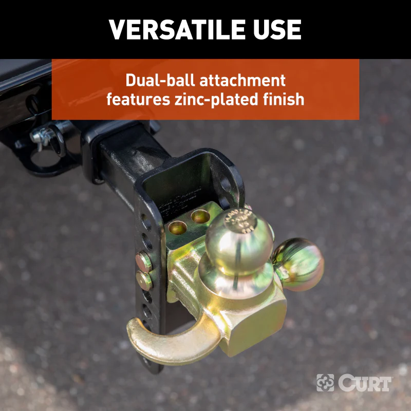 CURT Adjustable Channel Mount with Hook & Step Dual-Ball - 2" Shank, 14K, 6" Drop Model 45904 - Image 7