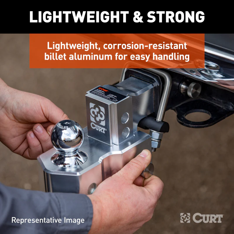 CURT AlumaLite Adjustable Aluminum Hitch with Dual Ball, 7-1/2" Drop Model 45365 - Image 4