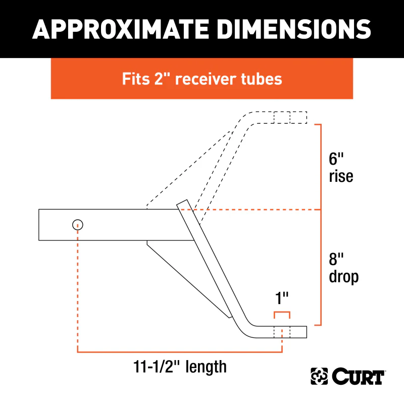CURT Class 3 Ball Mount, Imported (2" Shank, 5,000 lbs., 8" Drop, 11-1/2" Long) Model 45890 - Image 7
