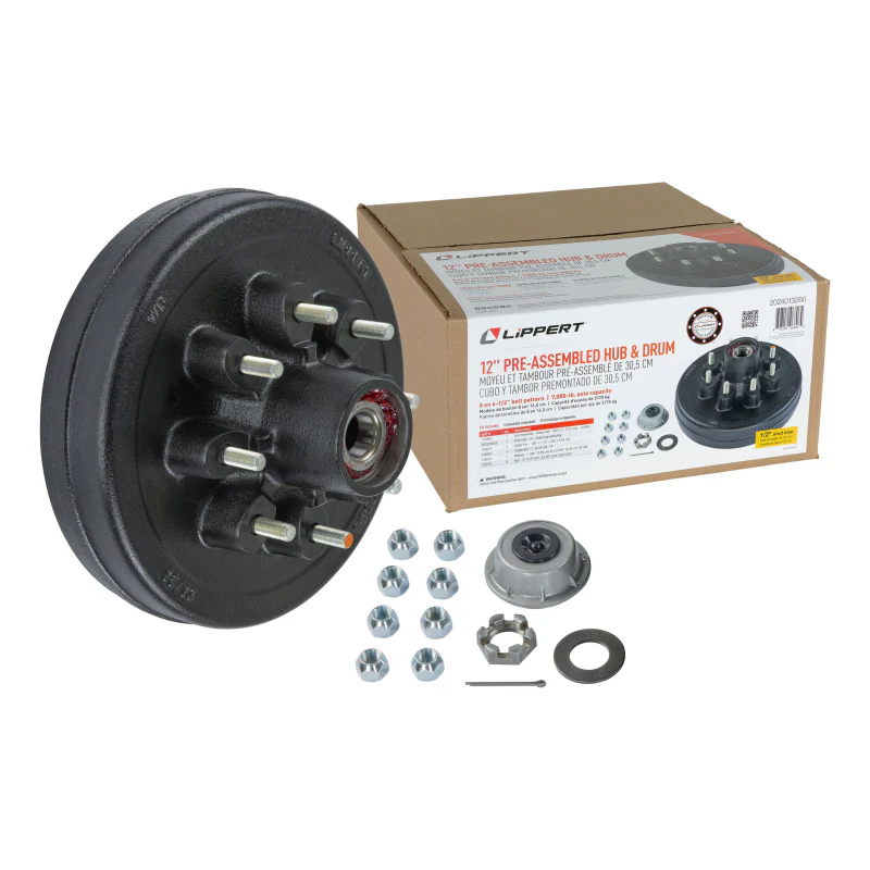 CURT Complete Pre-Greased Hub with Lug Nuts - 7,000-lb. Axles, 1/2” Stud #2024013260 Model 2024013260