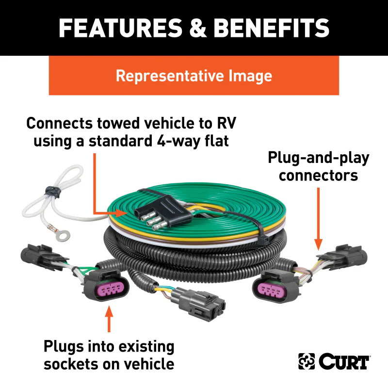 CURT Custom Towed-Vehicle RV Wiring Harness, Select Chevrolet Colorado, GMC Canyon Model 52108 - Image 4